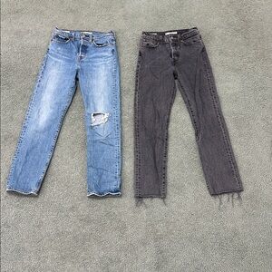 Levi's Women's Straight Leg Jeans - Blue and Black